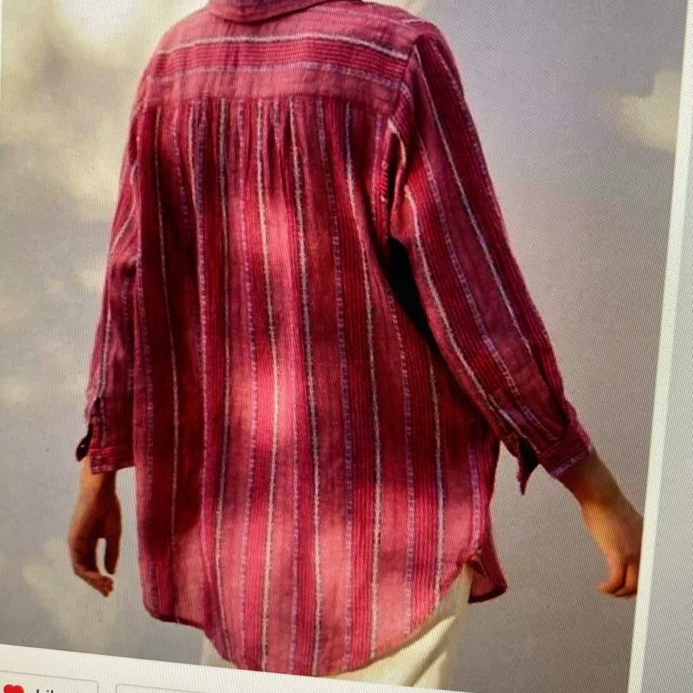 Pilcro Anthropologie  Boyfriend Button up relaxed fit Bohemian shirt size S - Picture 2 of 10